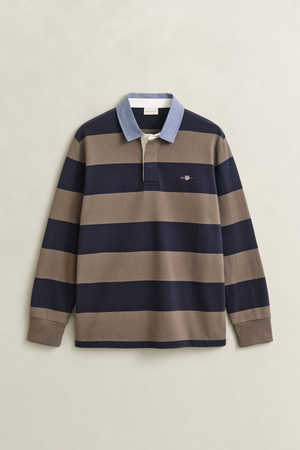 GANT Classic Heavy Rugger Long Sleeve Polo - Taupe