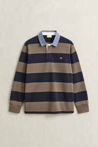 GANT Classic Heavy Rugger Long Sleeve Polo - Taupe