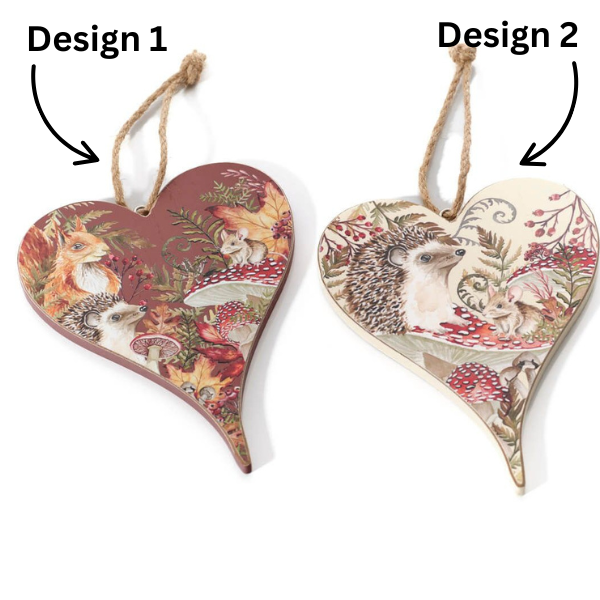 LANGS Toadstool Tales Animal Wood Heart Hanger 18.5cm - 1Pc