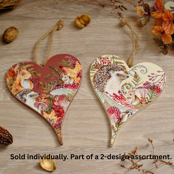 LANGS Toadstool Tales Animal Wood Heart Hanger 18.5cm - 1Pc