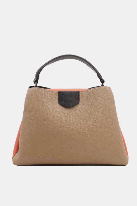 COPE CLOTHING : Tricolor Grained Leather Effect Handbag