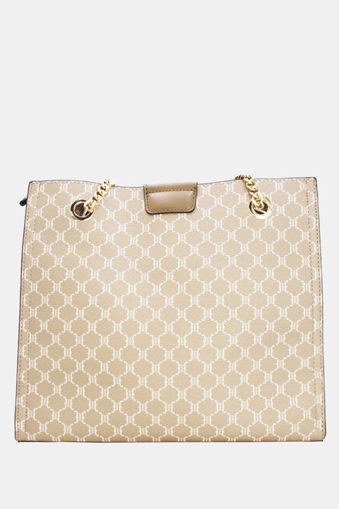 COPE CLOTHING : Double-Carry Monogram Tote Bag - Taupe