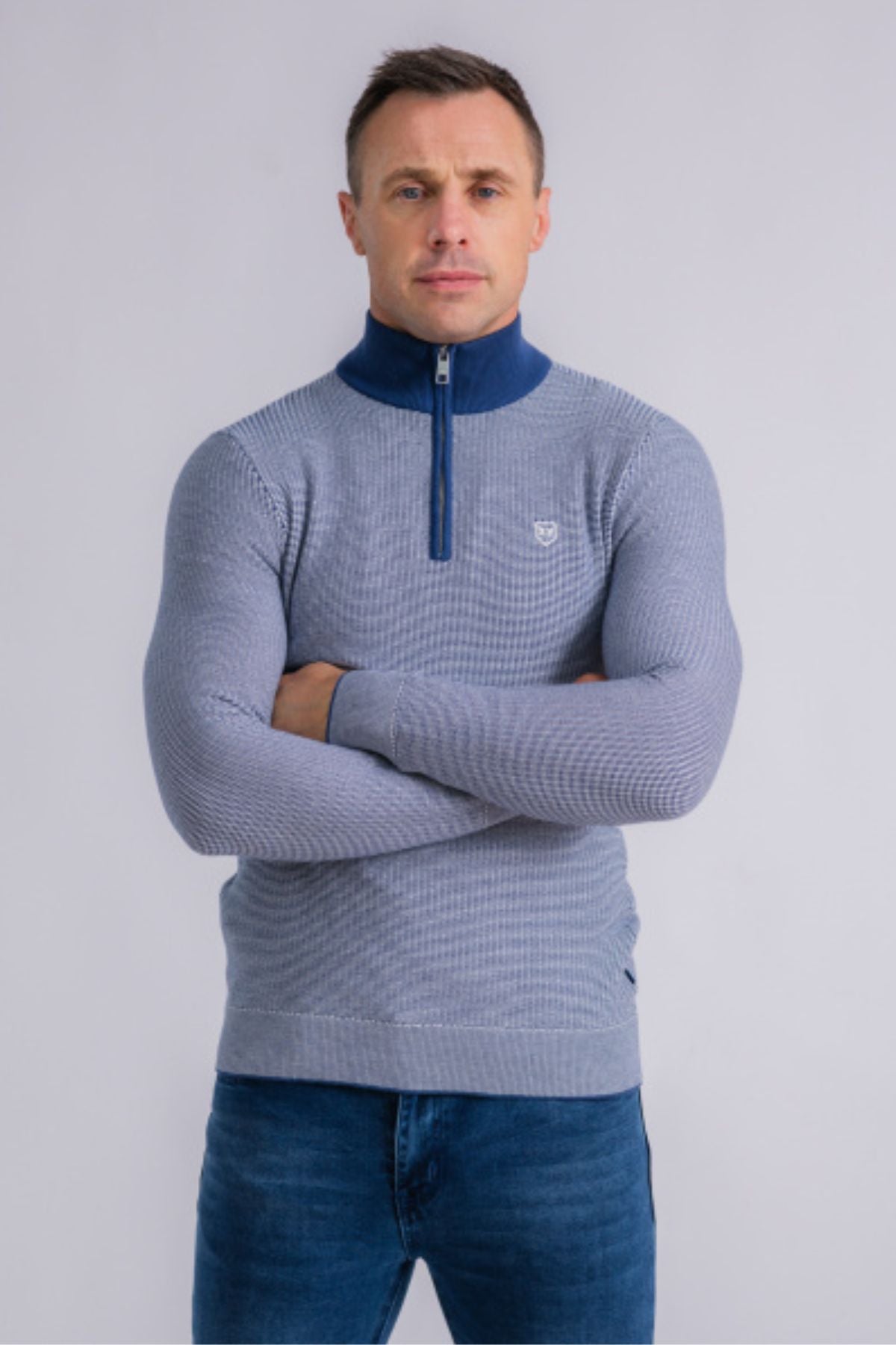 XV KINGS by Tommy Bowe Tullow 1/4 Zip Top - Petrol Blue