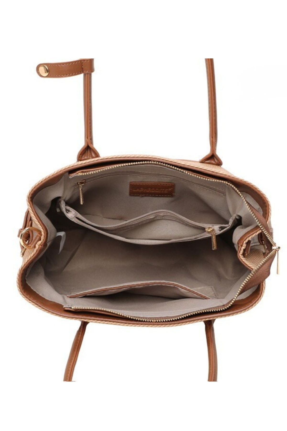 COPE CLOTHING Two-tone Structured Tote Bag - Caramel