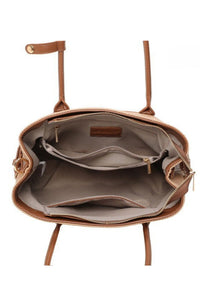 COPE CLOTHING Two-tone Structured Tote Bag - Caramel