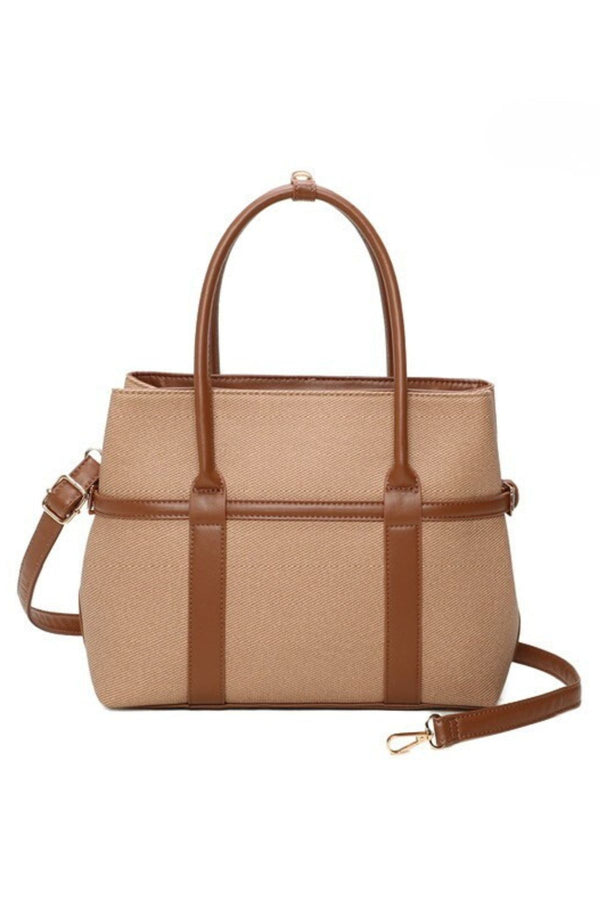 COPE CLOTHING Two-tone Structured Tote Bag - Caramel