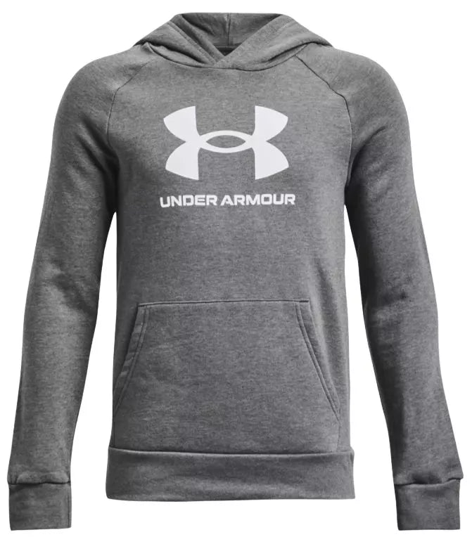 UNDER ARMOUR Boys' Rival Fleece Big Logo Hoodie - Grey