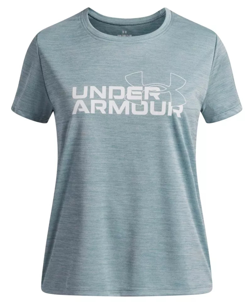 UNDER ARMOUR Girl's Tech Twist Wordmark Logo T-Shirt - Blue