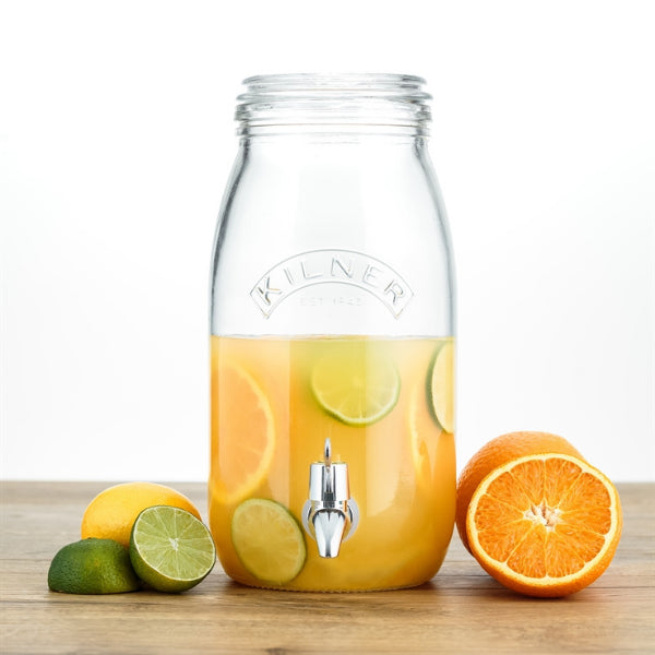 KILNER Glass Drinks Dispenser In A Gift Box 3 Litre