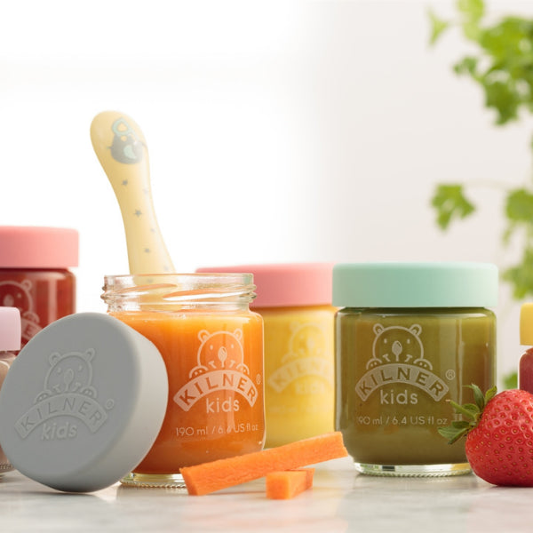 KILNER Set Of 6 Kids Food Glass Jars 190ml