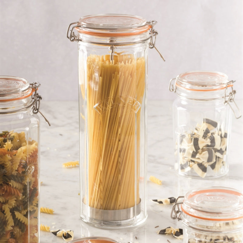 KILNER Facetted Glass Spaghetti Dispenser 2.2 Litre