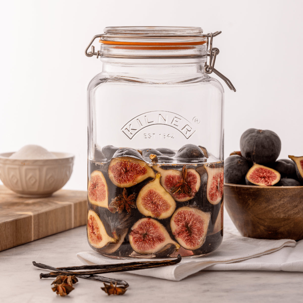 KILNER Glass Clip Top Square Jar 3 Litre