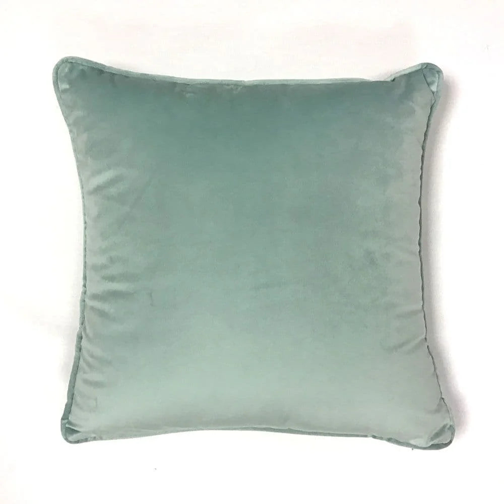 FULLSHIRE Velvet Piped Cushion - Duck Egg 55x55cm