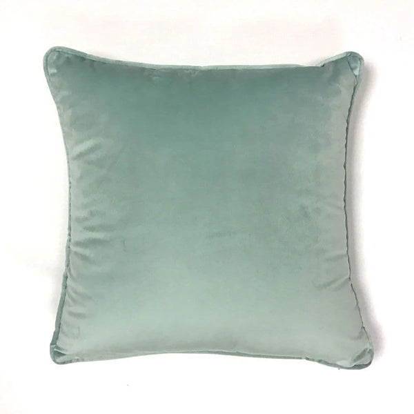 FULLSHIRE Velvet Piped Cushion - Duck Egg 55x55cm
