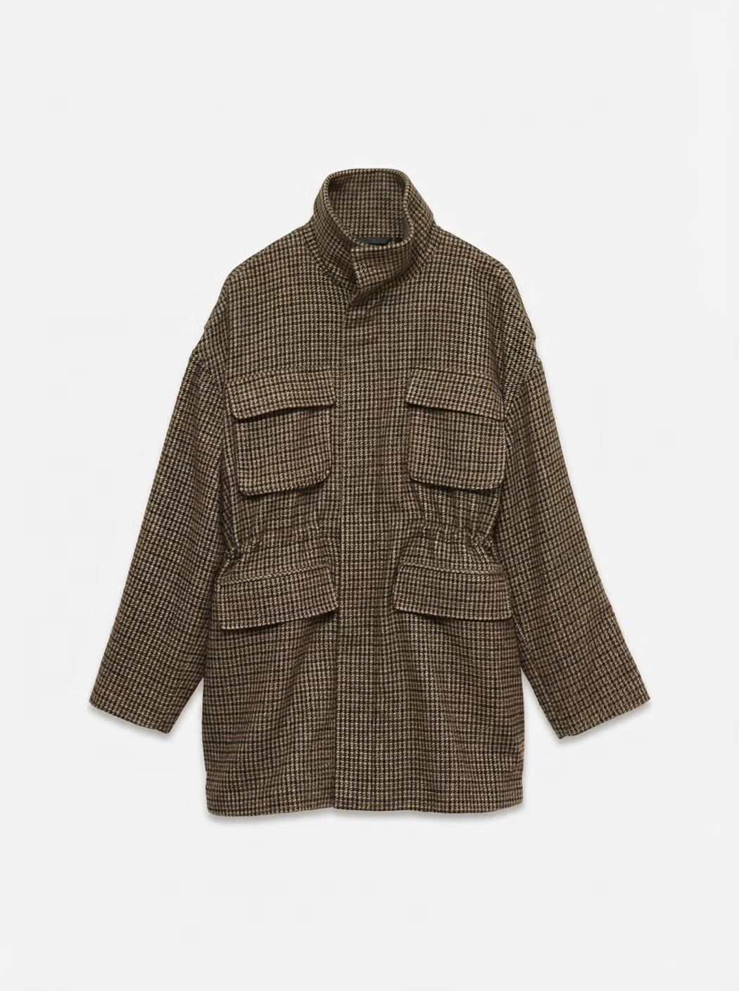 VERO MODA High Neck Textured Jacket - Brown Mix