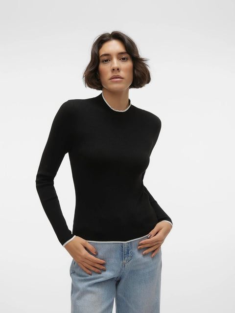 VERO MODA : Knitted Pullover - Black