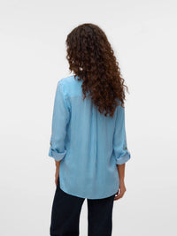 VERO MODA Bumpy Regular Fit Shirt - Azure Blue