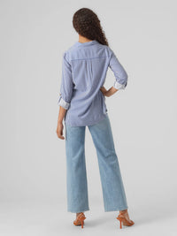 VERO MODA Bumpy Regular Fit Shirt - Beaucoup Blue