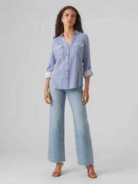 VERO MODA Bumpy Regular Fit Shirt - Beaucoup Blue
