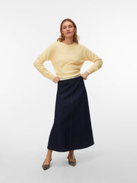 VERO MODA Doffy Round Neck Knitted Pullover - Golden Haze