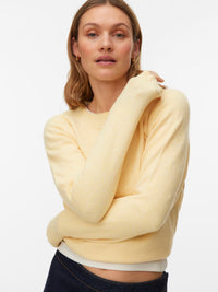 VERO MODA Doffy Round Neck Knitted Pullover - Golden Haze