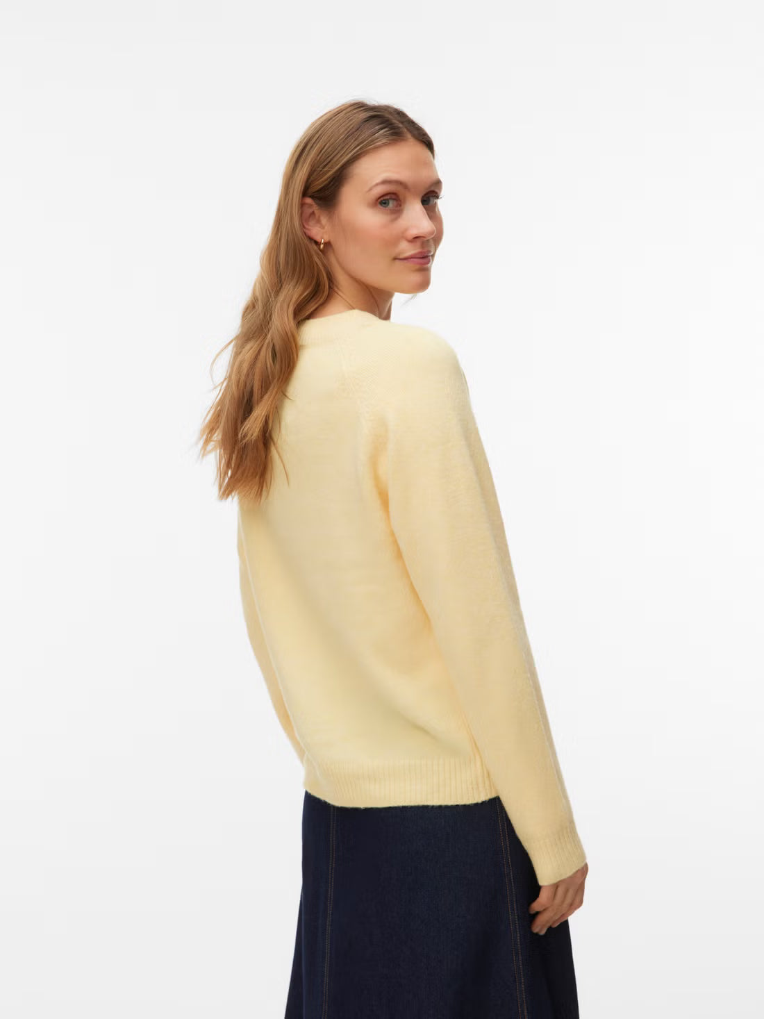VERO MODA Doffy Round Neck Knitted Pullover - Golden Haze