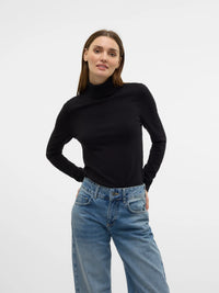 VERO MODA Happiness Roll Neck Jumper - Black