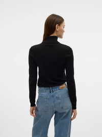 VERO MODA Happiness Roll Neck Jumper - Black