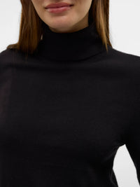 VERO MODA Happiness Roll Neck Jumper - Black