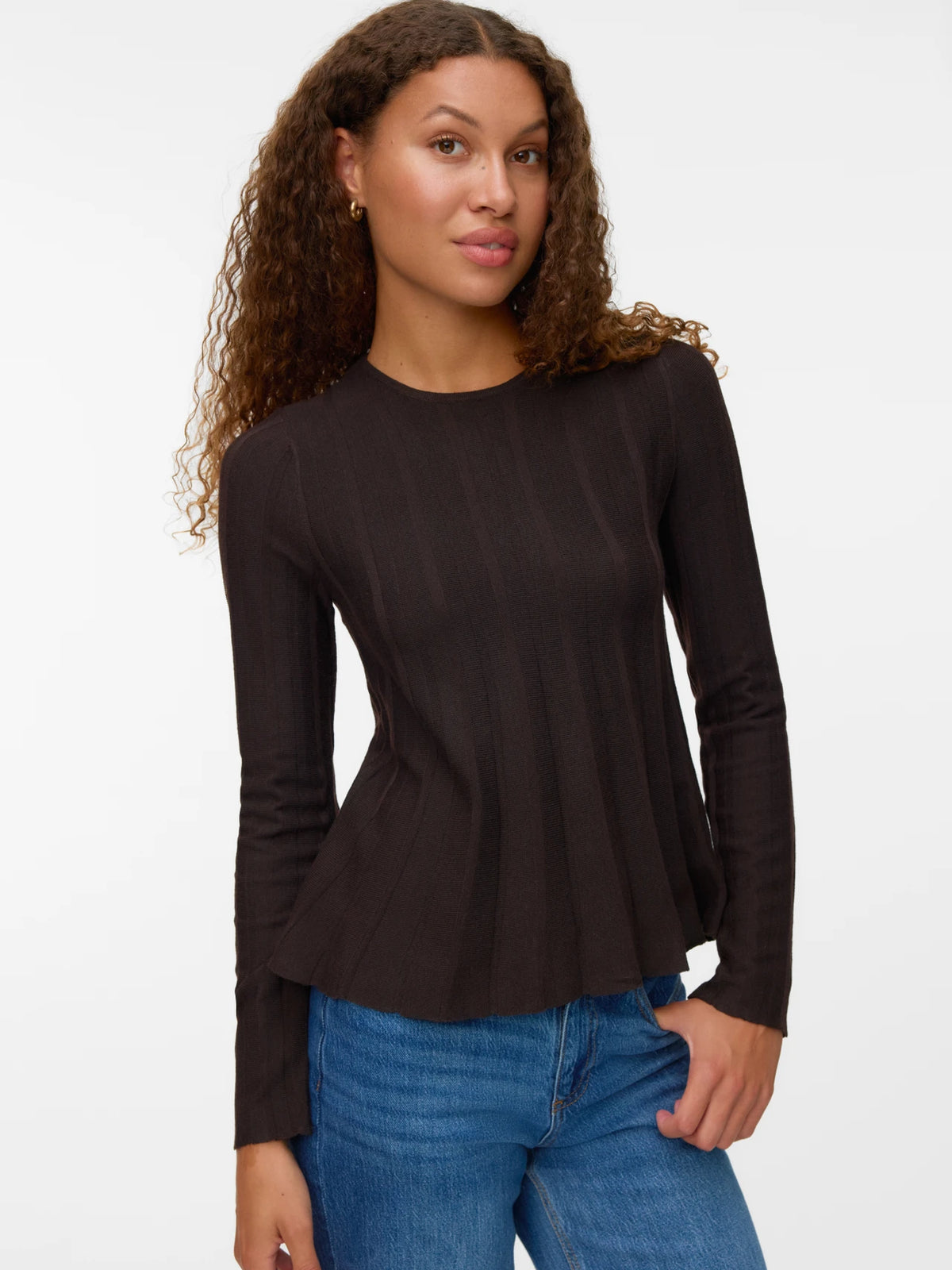 VERO MODA Lana Pleat Jumper - Chocolate
