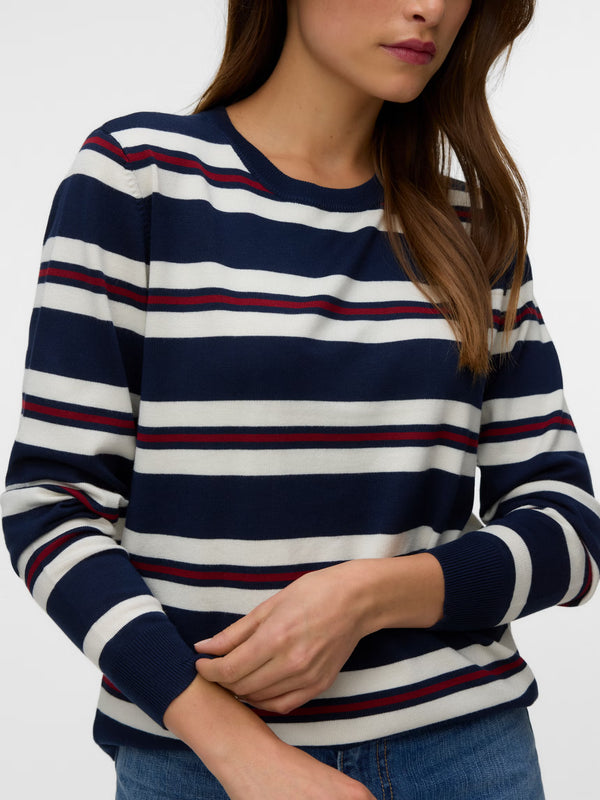 VERO MODA Silje Round Neck Jumper - Stripe