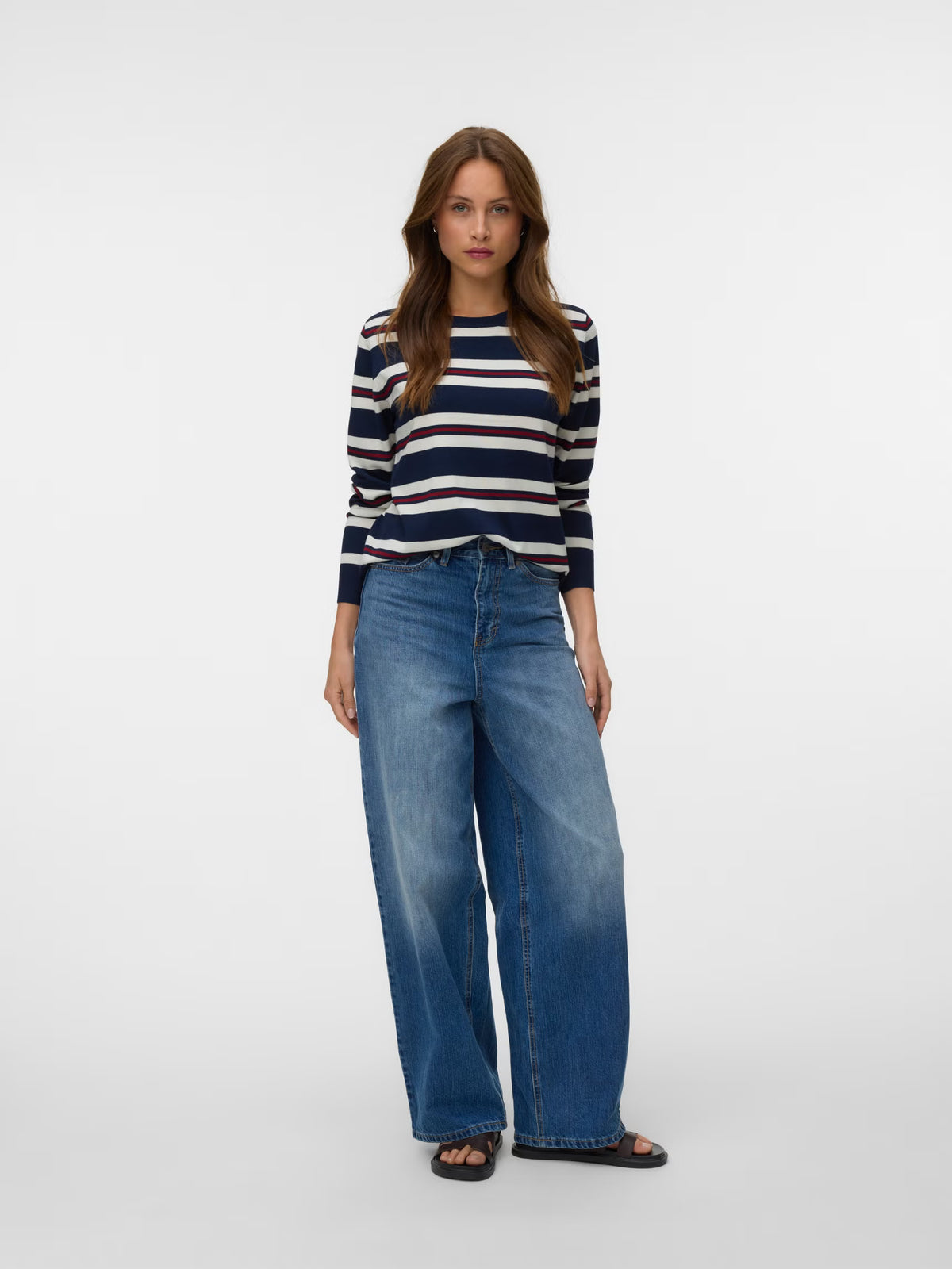 VERO MODA Silje Round Neck Jumper - Stripe