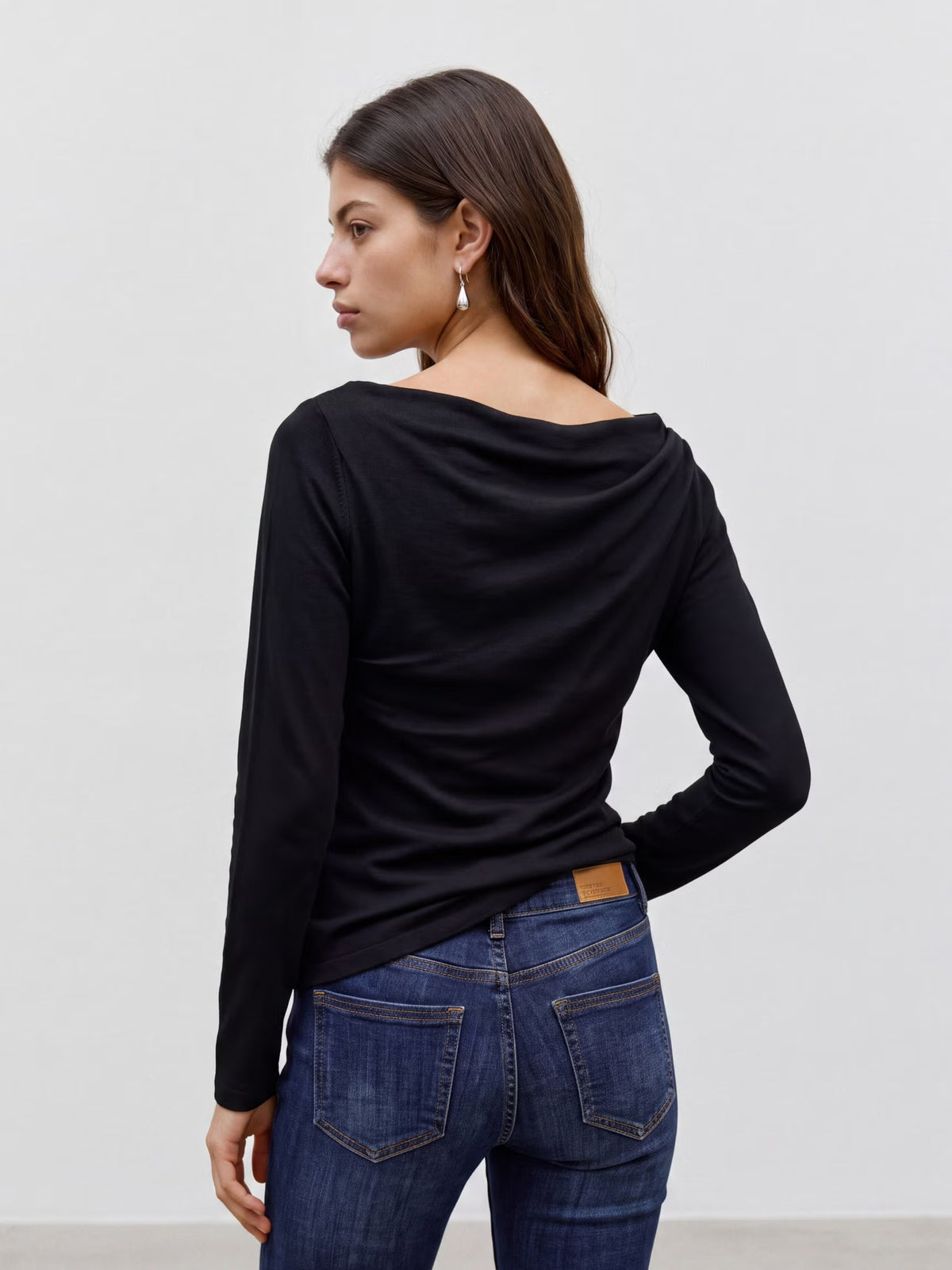 VERO MODA Sofine Fine Knit Boat Neck Jumper - Black