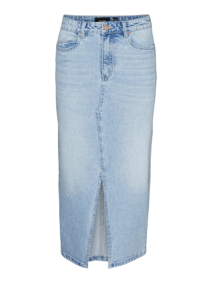 VERO MODA Veri High Rise Calf Denim Skirt