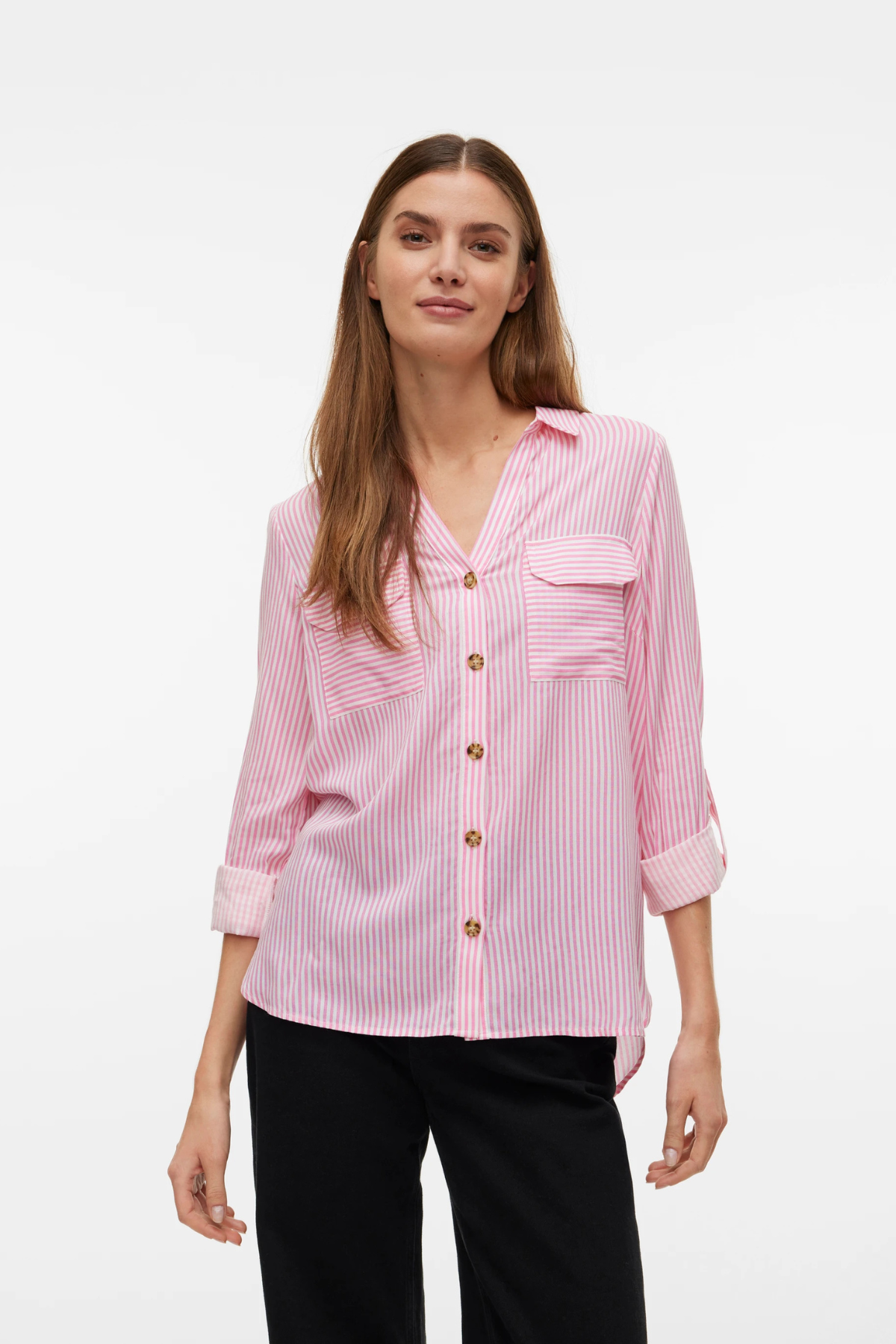VERO MODA Bumpy Regular Fit Shirt - Pink