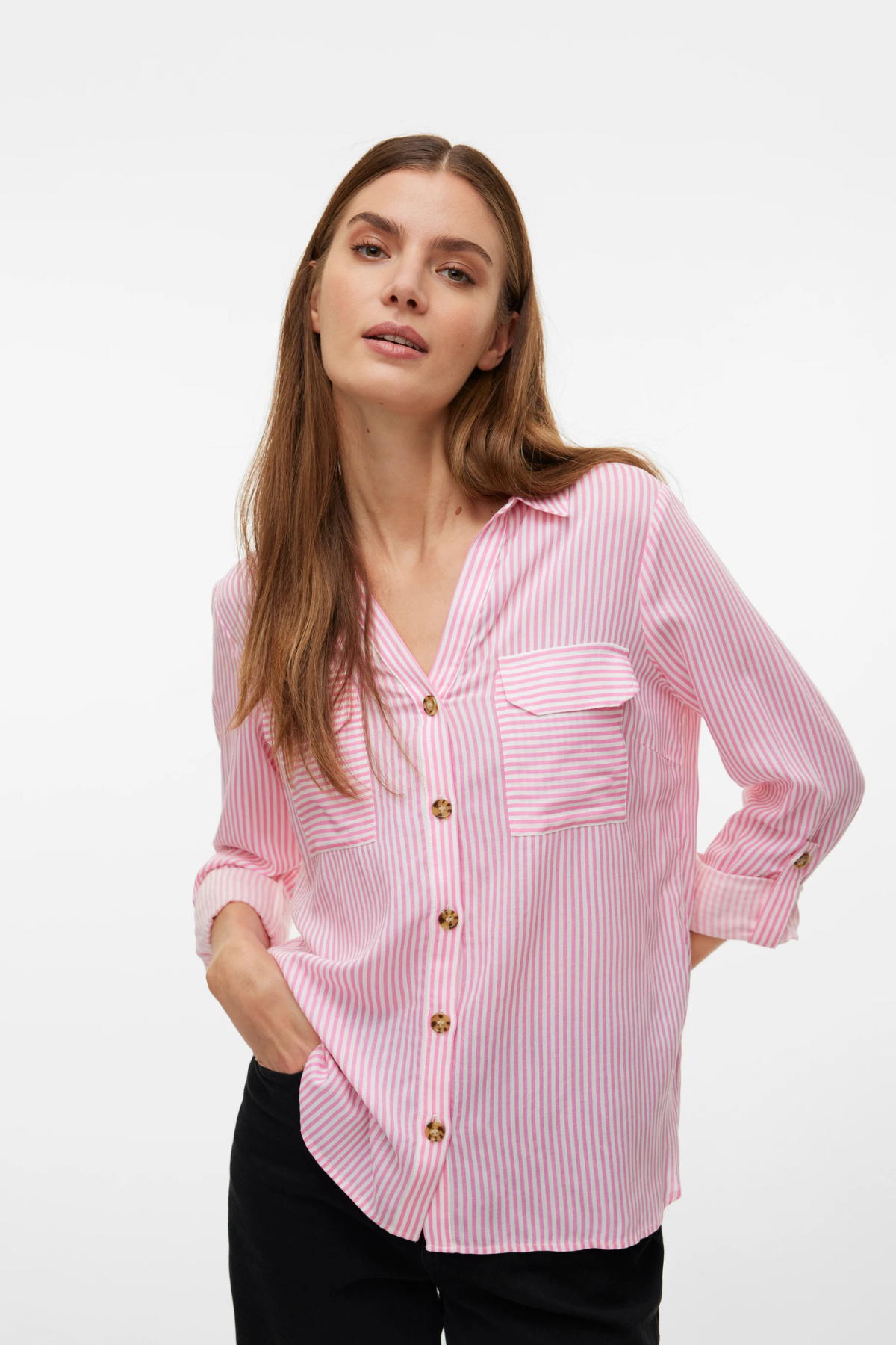 VERO MODA Bumpy Regular Fit Shirt - Pink