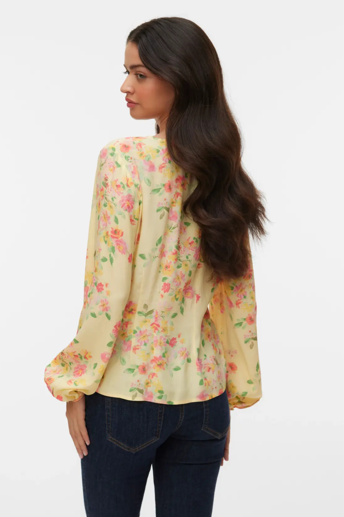 VERO MODA Vilma Holy Floral Shirt - Yellow Print