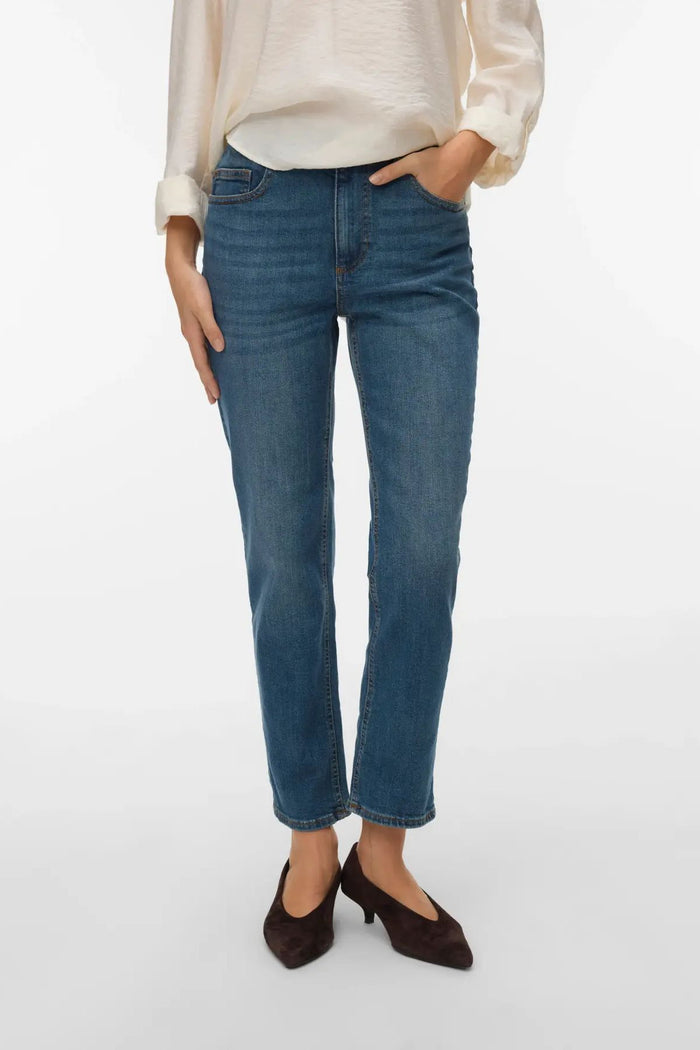 VERO MODA Rosie Straight Ankle Length Jean - Dark Denim