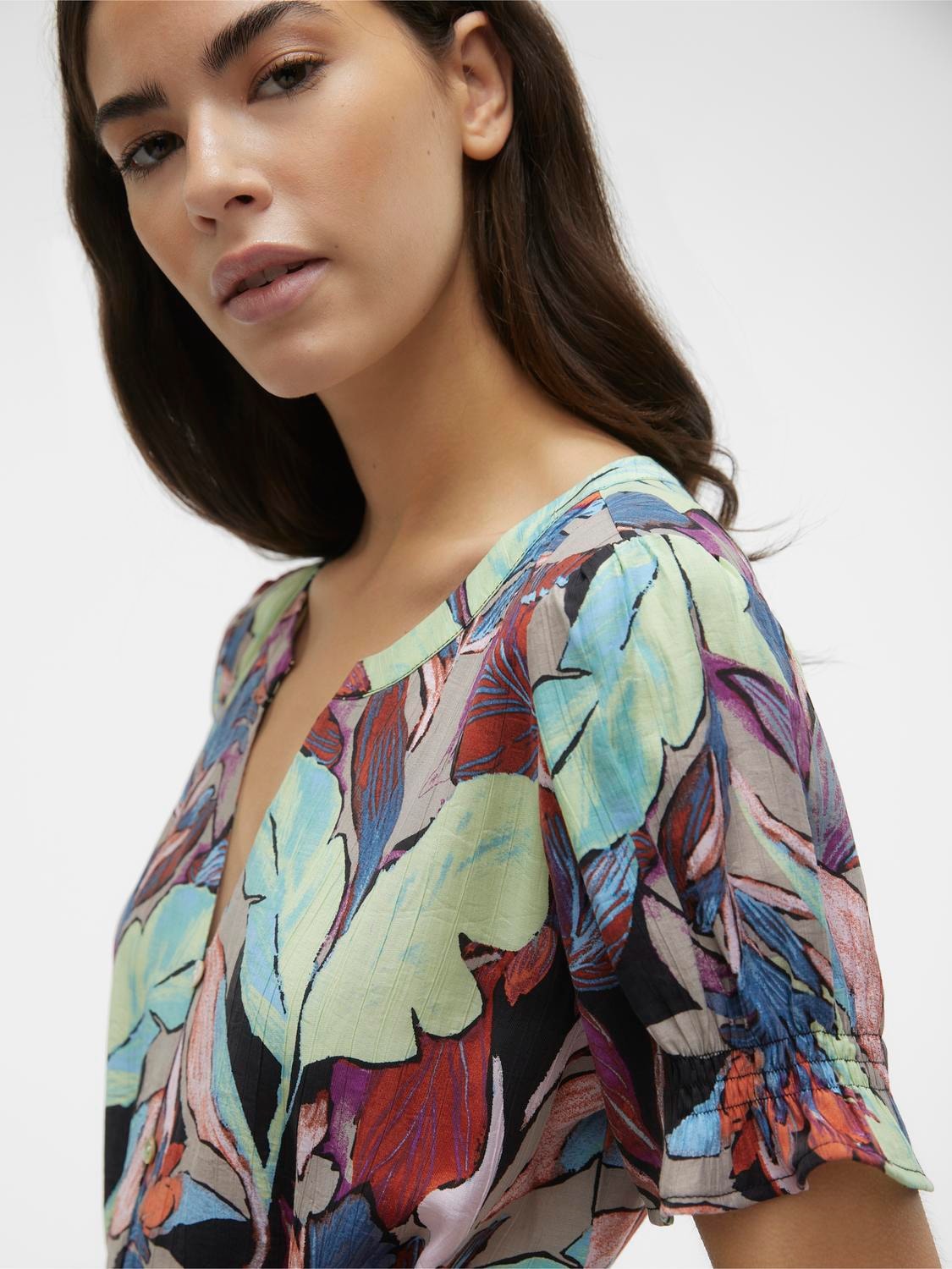 VERO MODA Maja Palma SS Floral Midi Dress