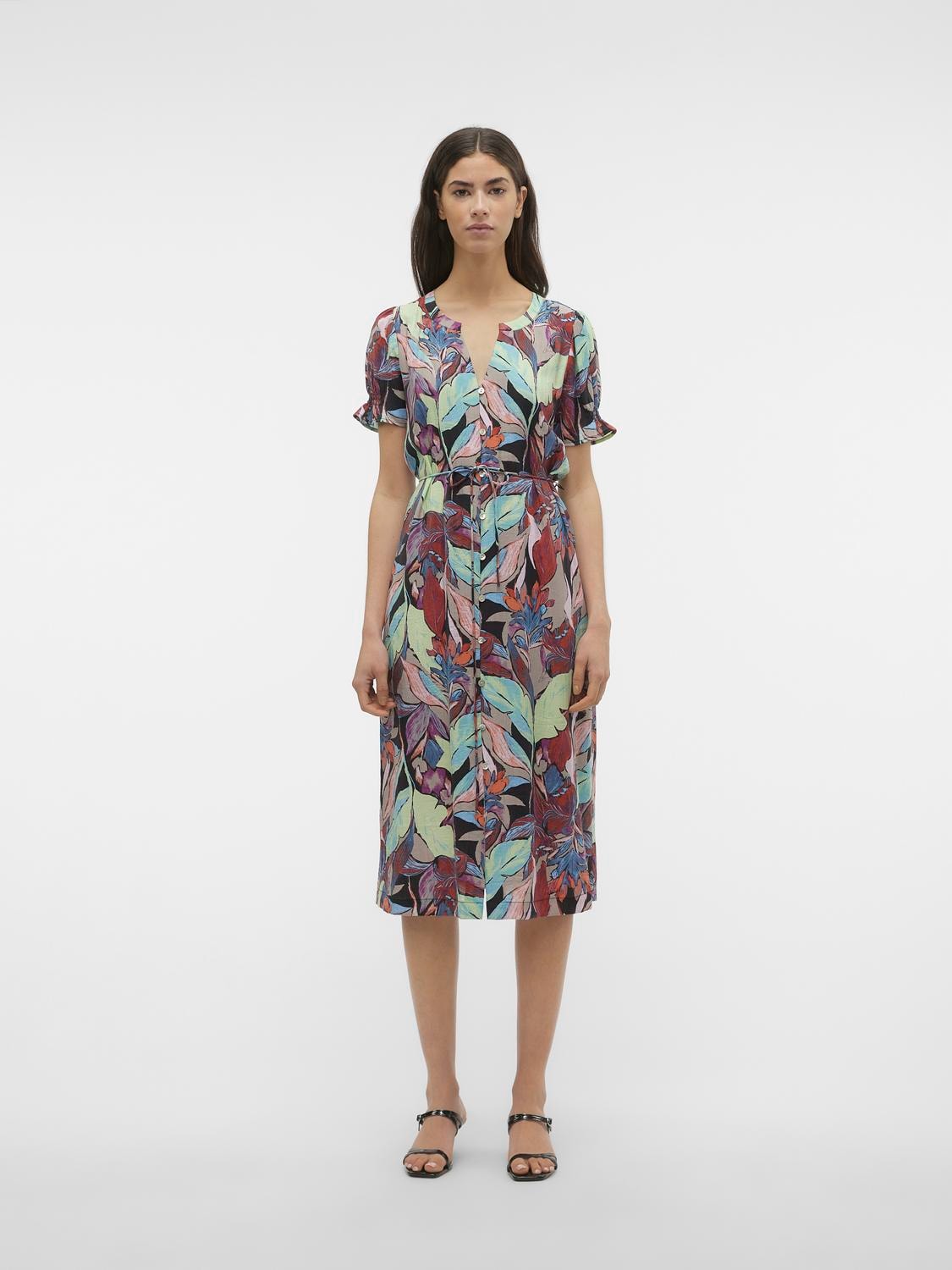 VERO MODA Maja Palma SS Floral Midi Dress
