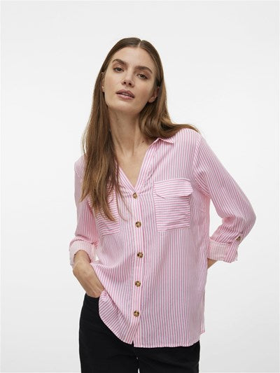VERO MODA : Bumpy Regular Fit Shirt - Pink