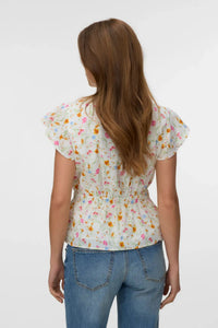 VERO MODA Siv Ivana Ruffle Sleeve Wrap Top - Print