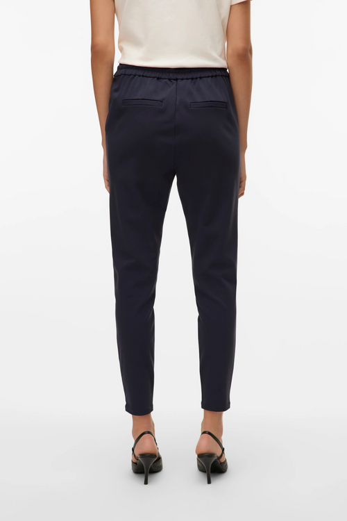 VERO MODA Eva Mid Waist Casual Trousers - Navy