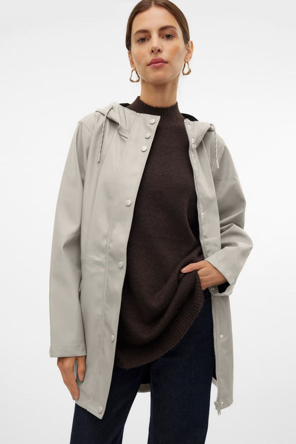 VERO MODA Malou Coated Rain Jacket - Moonbeam