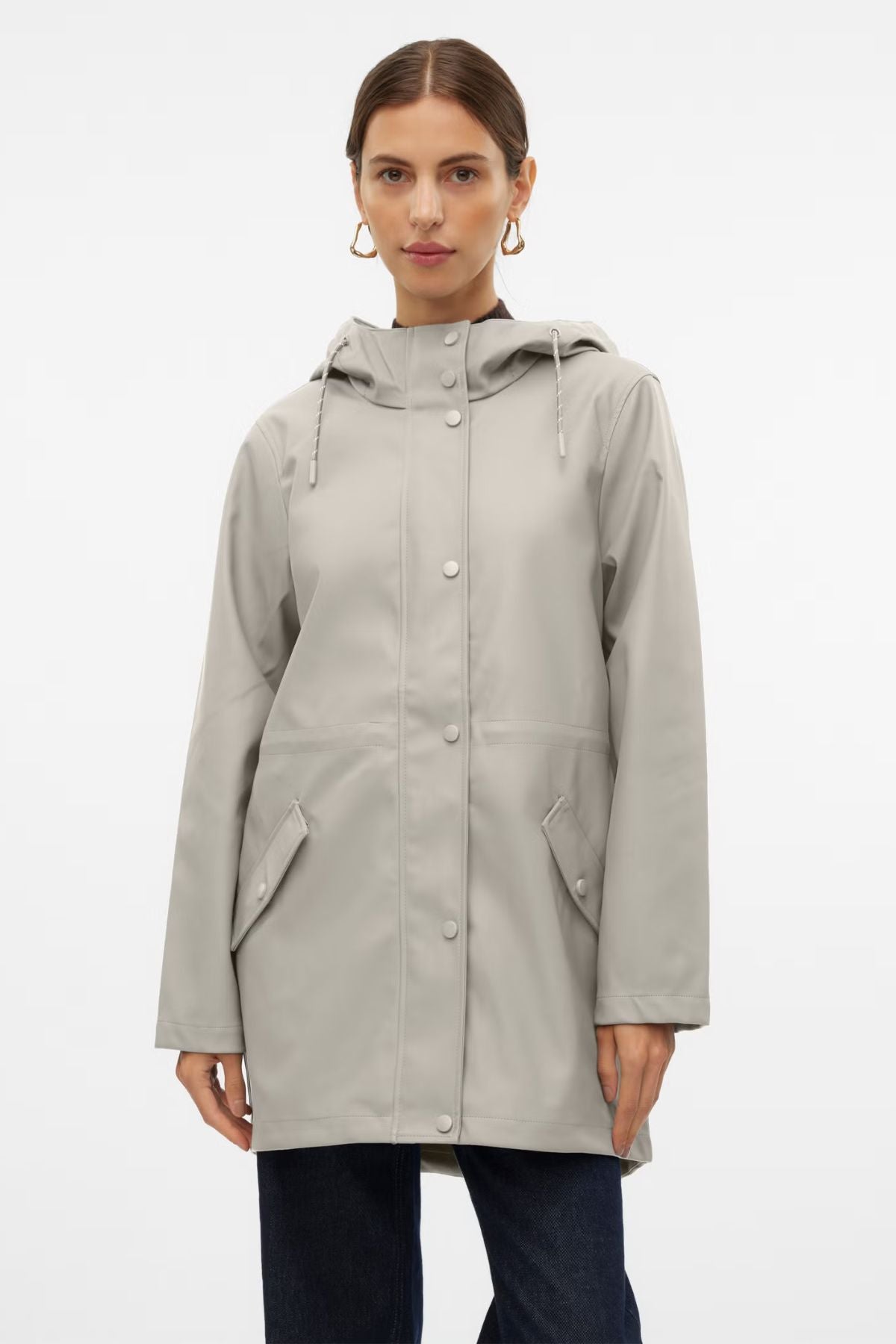 VERO MODA Malou Coated Rain Jacket - Moonbeam
