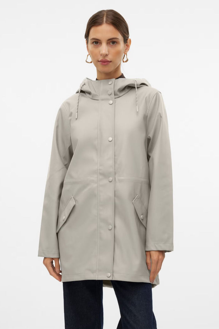 VERO MODA Malou Coated Rain Jacket - Moonbeam