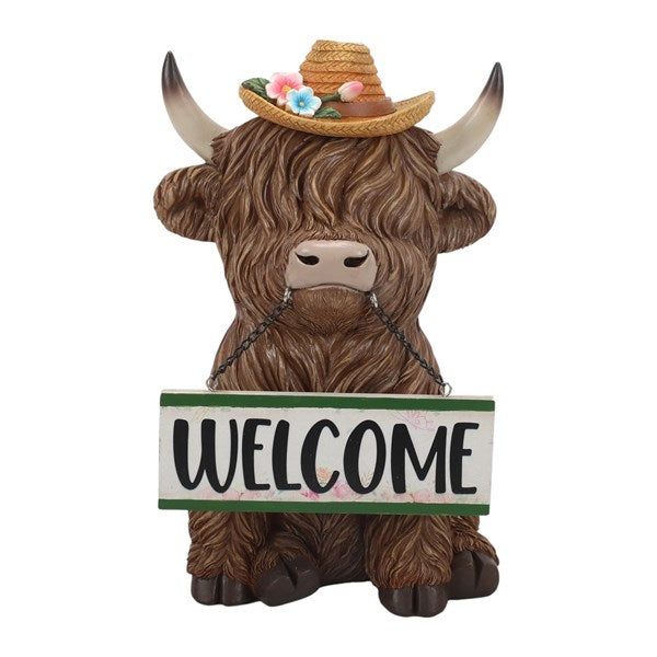STRAITS Welcome Highland Cow Figurine 20x31cm