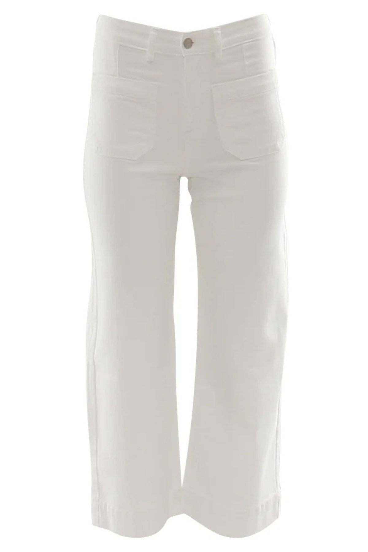 RANT & RAVE Enid Wide Leg Cropped Jeans - White