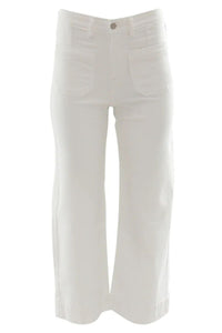 RANT & RAVE Enid Wide Leg Cropped Jeans - White