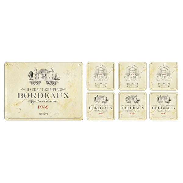 PIMPERNEL Vin de France 12Pc Placemat & Coaster Set